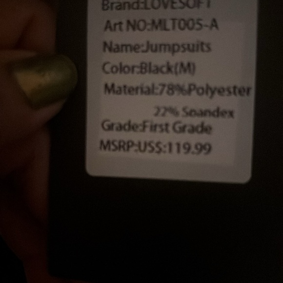 LOVE SOFT medium sizeblack jumpsuit - Picture 7 of 7